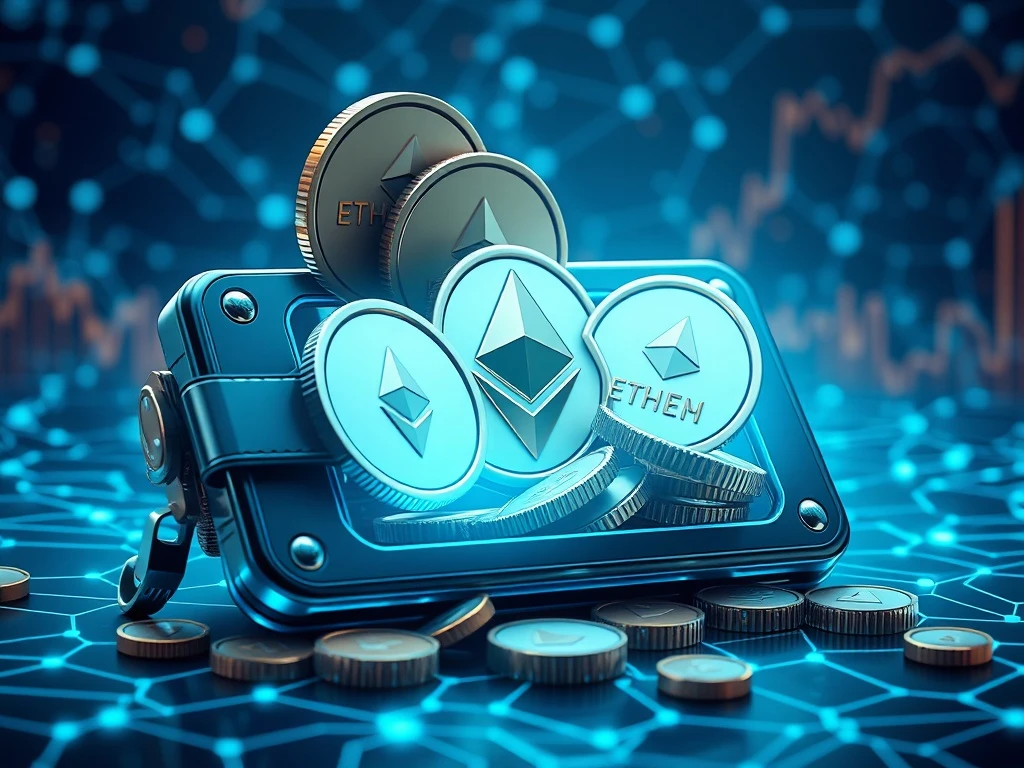 Ethereum news showing fresh wallets accumulating ETH tokens on a blockchain network.