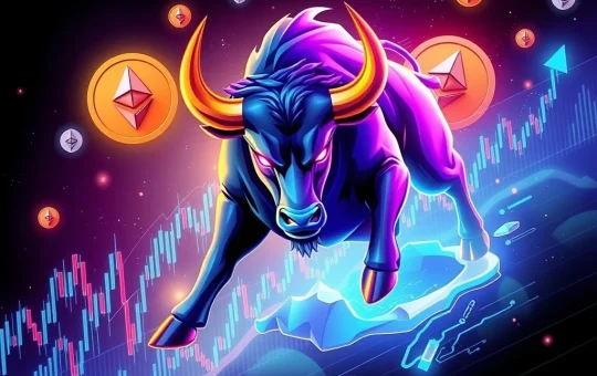 Ethereum news featuring MoonBull and trending meme coins in a dynamic market scene