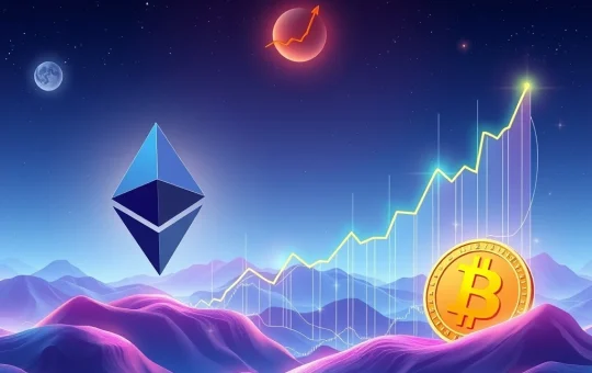 Ethereum News: A vibrant graphic depicting Ethereum and Bitcoin symbols alongside charts showing institutional investment trends and ETF inflows, reflecting Mike Novogratz's bullish crypto market predictions.