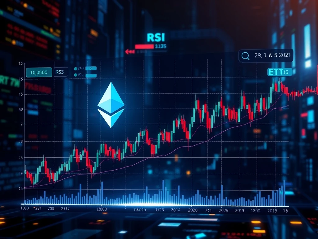 Ethereum price chart showing recent drop and ETF inflows driving July gains