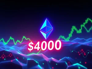 Visualizing Ethereum price approaching $4000, symbolizing a potential breakout and strong bullish momentum in the crypto market.