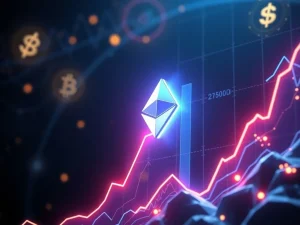 Ethereum price chart surging with Fibonacci retracement levels highlighted