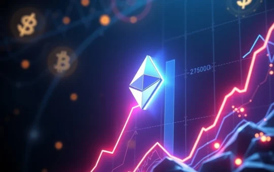 Ethereum price chart surging with Fibonacci retracement levels highlighted