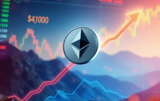 Ethereum price chart showing a strong upward trend, symbolizing its journey towards a $4,000 breakout fueled by supply reduction.