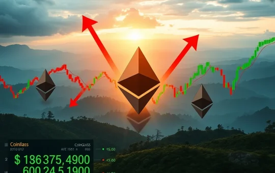 Visualizing Ethereum price volatility with charts, showcasing potential $979M crypto liquidations based on Coinglass data.