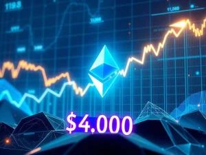 Ethereum price surge breaking through $4,000 resistance level