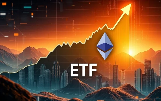 Chart showing a dramatic Ethereum price surge, illustrating the impact of institutional demand and new Ethereum ETFs on the crypto market.