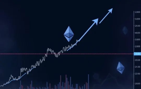 Ethereum price chart showing a significant breakout above a four-year resistance, signaling a potential ETH rally.