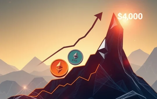 A visual representation of the Ethereum price ascending towards a $4,000 target, influenced by a significant BNB surge and a broader Total3 crypto market rally.