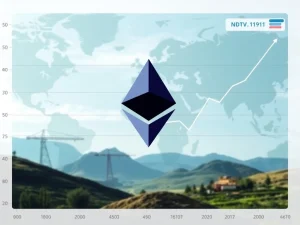 Chart showing Ethereum price decline and rising ETH/BTC ratio amidst market uncertainty, highlighting the ETH/BTC ratio's resilience.