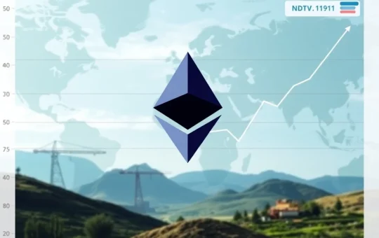 Chart showing Ethereum price decline and rising ETH/BTC ratio amidst market uncertainty, highlighting the ETH/BTC ratio's resilience.