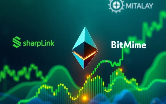 A chart showing a rising Ethereum price, representing the recent ETH surge driven by institutional investment and strong technical indicators, aiming for $4000.
