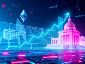 A visual representation of a significant stablecoin surge, highlighting the impact of the GENIUS Act on the crypto market and its connection to Ethereum news.