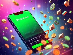 Robinhood app interface displaying a 2% crypto transfer incentive offer, symbolizing the massive Ethereum unstaking surge and new investment opportunities.