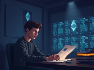 Vitalik Buterin creating Ethereum after a U.S. visa denial