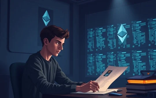 Vitalik Buterin creating Ethereum after a U.S. visa denial