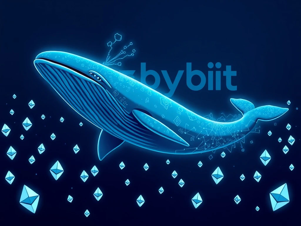 An Ethereum whale transferring a large sum of ETH from Bybit, symbolizing long-term confidence in the crypto market.