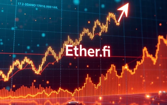 Charts displaying a significant surge in Ether.fi price, indicating strong market momentum and investor interest.