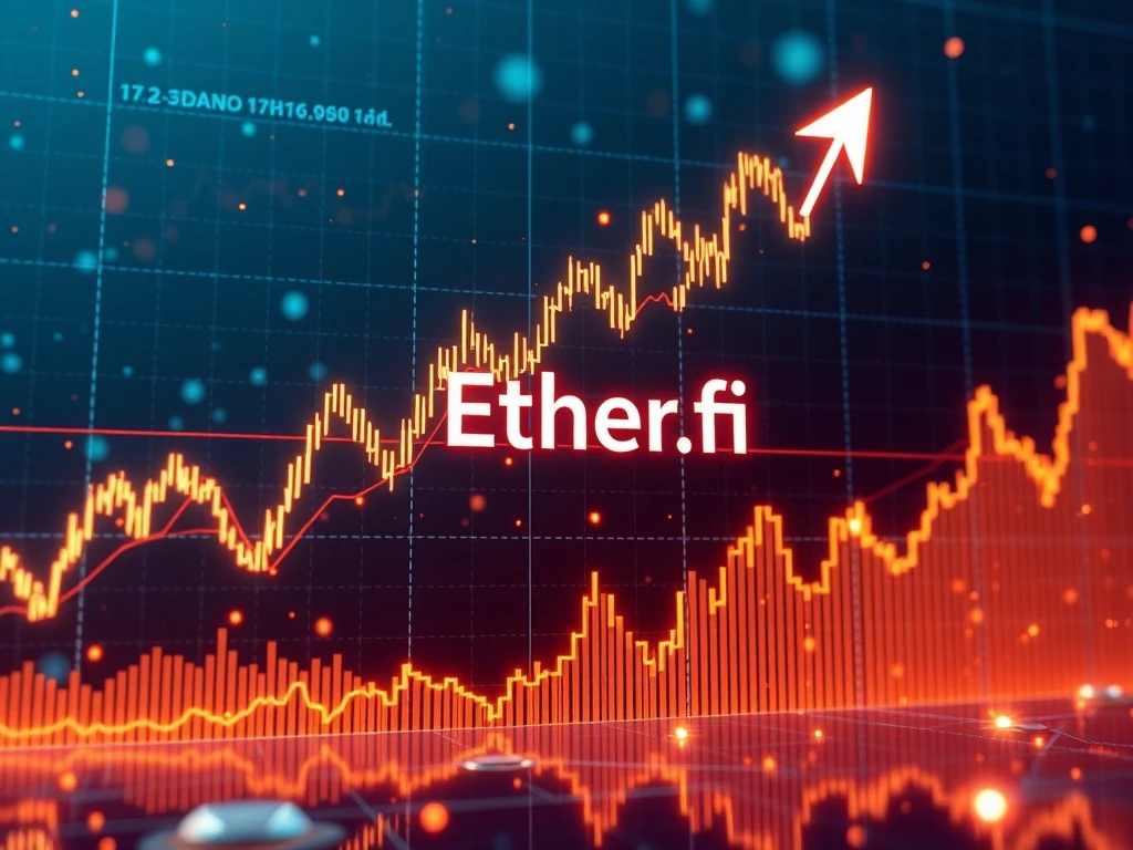 Charts displaying a significant surge in Ether.fi price, indicating strong market momentum and investor interest.
