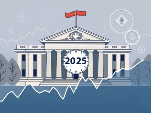 A chart illustrating stable Fed interest rates, reflecting market confidence ahead of the July 2025 FOMC meeting and its crypto market impact.