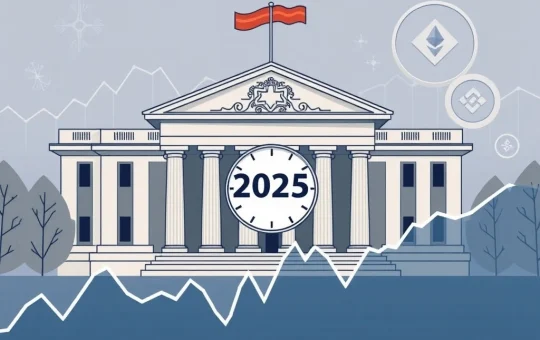 A chart illustrating stable Fed interest rates, reflecting market confidence ahead of the July 2025 FOMC meeting and its crypto market impact.