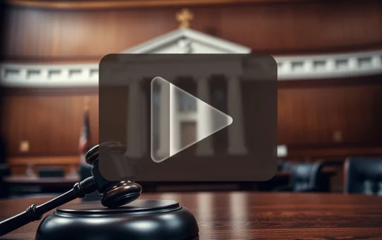A gavel and a livestream icon symbolize the Federal Reserve lawsuit demanding FOMC livestream transparency for monetary policy.