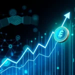 FIDA token experiencing an explosive crypto surge on a digital chart, symbolizing blockchain developments and strategic partnerships.