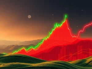 A volatile FIDA price chart showing a dramatic 475% spike followed by a long-term decline, illustrating extreme crypto volatility.