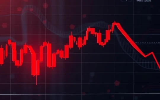 Chart showing a significant FIS price drop amidst crypto market volatility, reflecting urgent market analysis.
