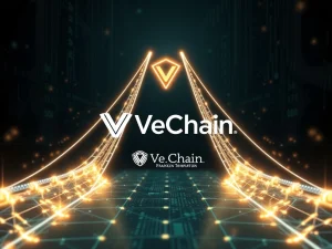 Visualizing Franklin Templeton and VeChain's groundbreaking integration of Tokenized U.S. Treasuries, symbolizing the convergence of traditional finance and blockchain for enhanced institutional liquidity.