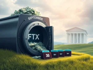 A digital visual representing the significant FTX creditor payouts, showing funds flowing from a central source to individual accounts, symbolizing financial resolution.
