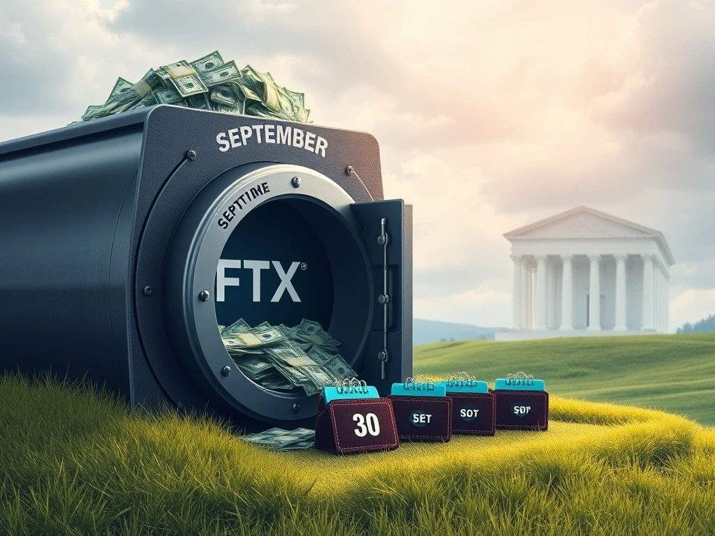 A digital visual representing the significant FTX creditor payouts, showing funds flowing from a central source to individual accounts, symbolizing financial resolution.