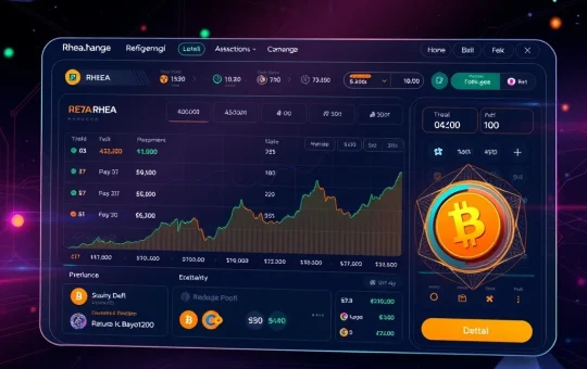 Gate exchange platform featuring Rhea Finance (RHEA) spot trading and DeFi rewards