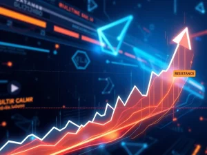 GLMR token price chart showing resistance and support levels amid trading volume surge