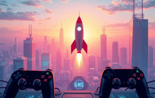 GNS cryptocurrency rocket soaring amid blockchain gaming partnerships and governance upgrades