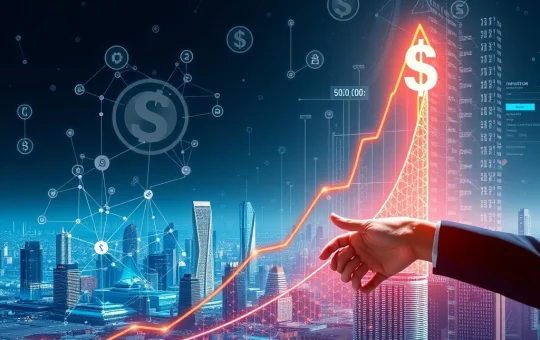 HAEDAL crypto price graph surging, surrounded by blockchain networks and institutional investor symbols, representing its explosive growth.
