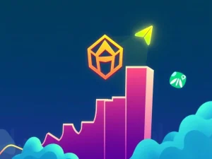 A visual representation of Hedera HBAR's price surging after its Robinhood listing, aiming for a new HBAR price target.