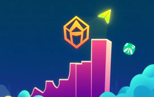 A visual representation of Hedera HBAR's price surging after its Robinhood listing, aiming for a new HBAR price target.