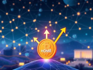 HOME crypto token experiencing a significant surge, fueled by advanced blockchain network upgrades and institutional adoption.
