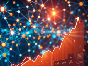 A dynamic chart showing HYPER crypto's dramatic price surge, symbolizing its growth from strategic blockchain expansion and regulatory breakthroughs.