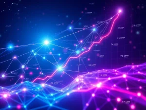 A dynamic visual representing HYPER's impressive crypto surge and strategic ecosystem expansion, showcasing interconnected blockchain elements.