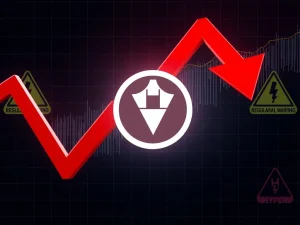 Dramatic HYPER token price crash chart showing extreme volatility