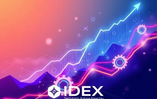 A digital chart illustrating the rapid IDEX crypto surge, symbolizing its growth driven by DeFi partnerships and innovation.