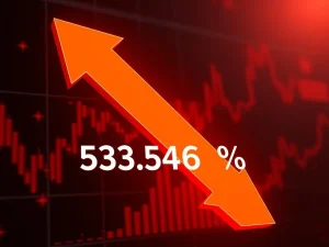Dramatic ILV price drop shown on cryptocurrency market graph