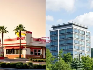 In-N-Out expansion strategy: contrasting California HQ with new Tennessee office addressing employee housing costs.