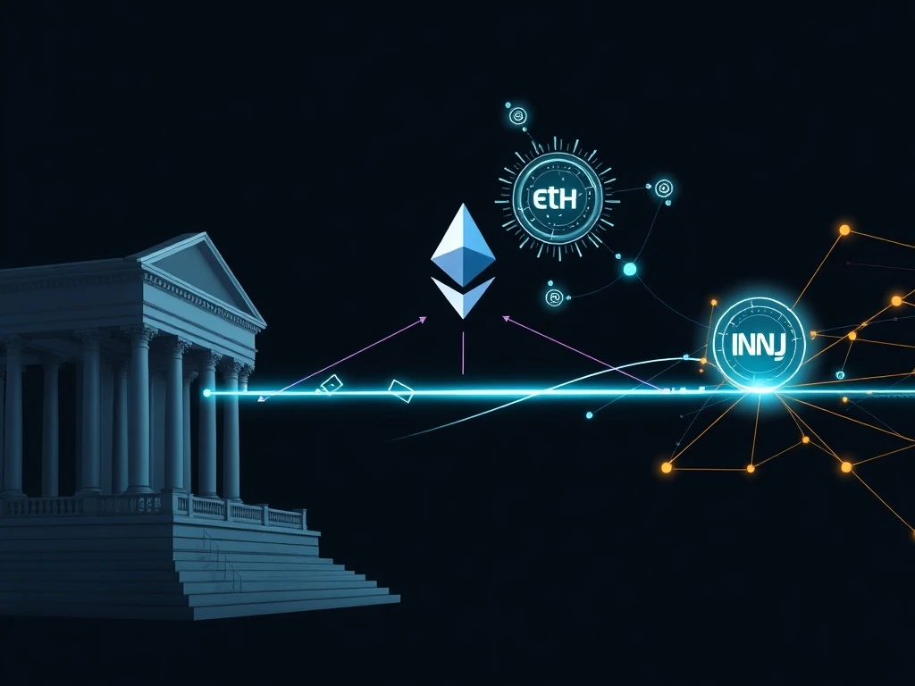 Visualizing Injective's groundbreaking tokenization of a $1.3B ETH treasury, bridging institutional finance with DeFi.