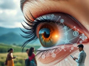 An iris scan technology enabling uncollateralized crypto loans to expand financial access in global underserved regions.