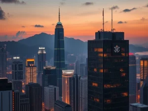 Hong Kong's skyline symbolizing robust financial services and the rigorous SFC Type 1 license application process.