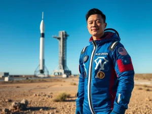 Justin Sun prepares for historic Blue Origin NS-34 space mission