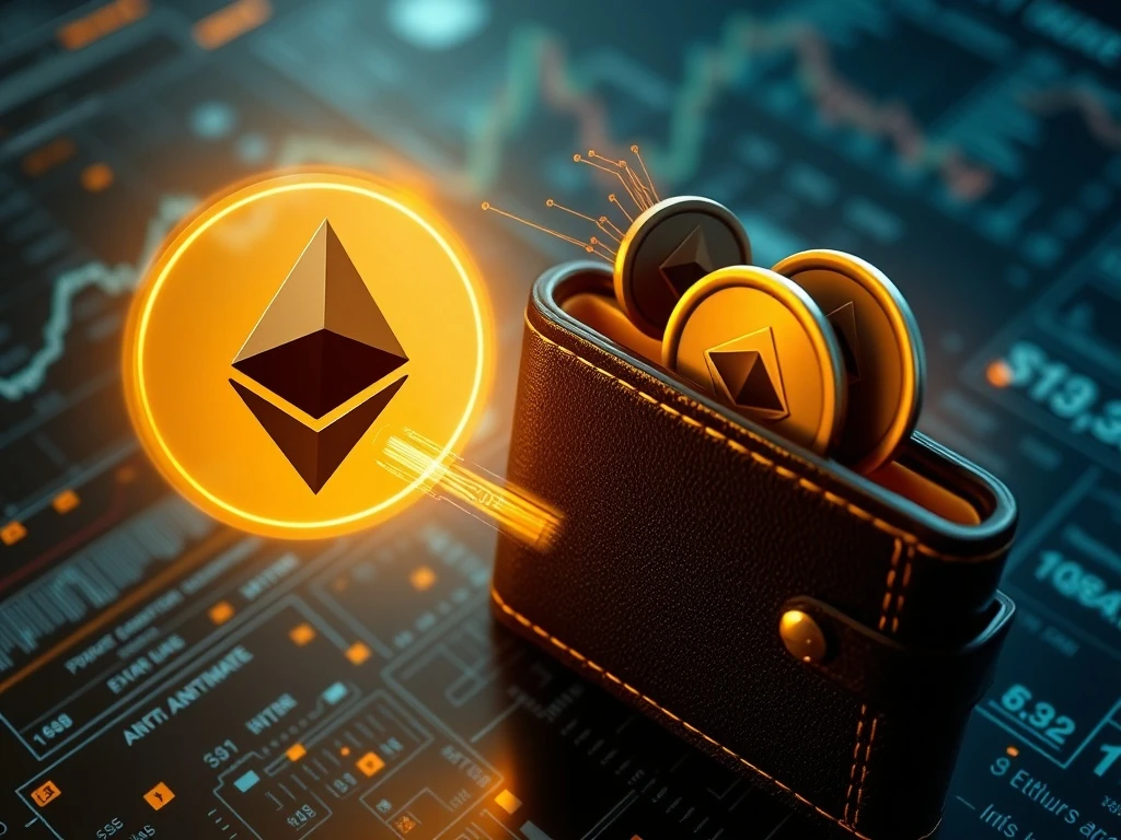 A visual representation of Justin Sun's substantial ETH withdrawal from Binance, illustrating its potential impact on Ethereum market liquidity.